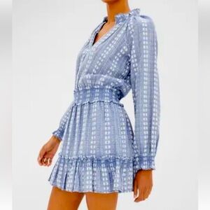 VERONICA BEARD Espie Embroidered Ruffle Mini Dress
Size